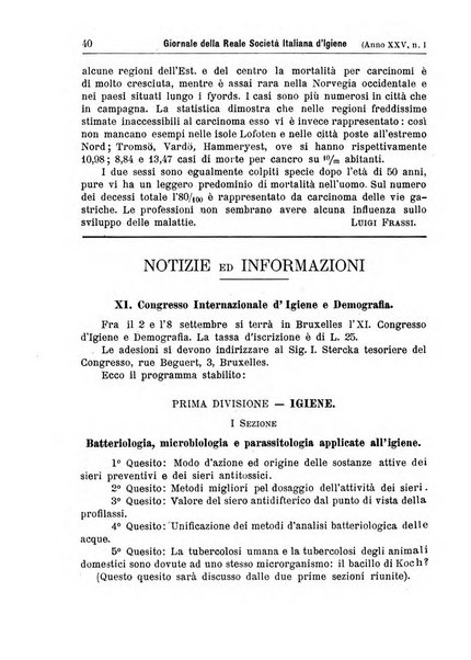 Giornale della Società italiana d'igiene