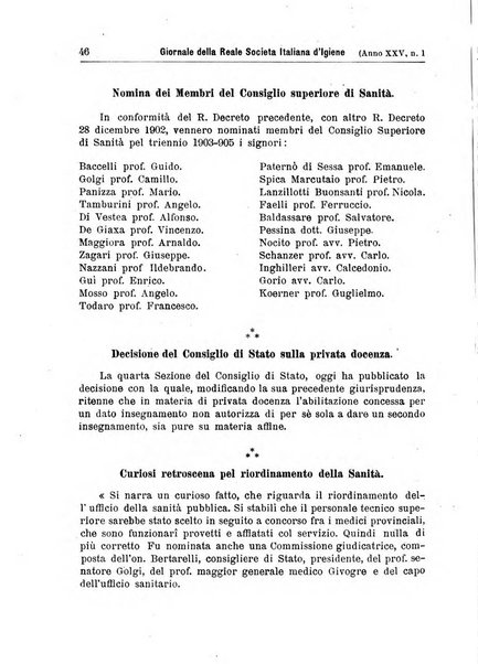 Giornale della Società italiana d'igiene