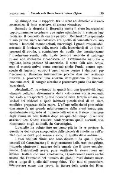 Giornale della Società italiana d'igiene