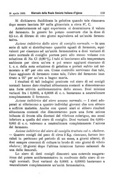 Giornale della Società italiana d'igiene