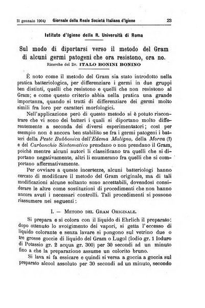 Giornale della Società italiana d'igiene