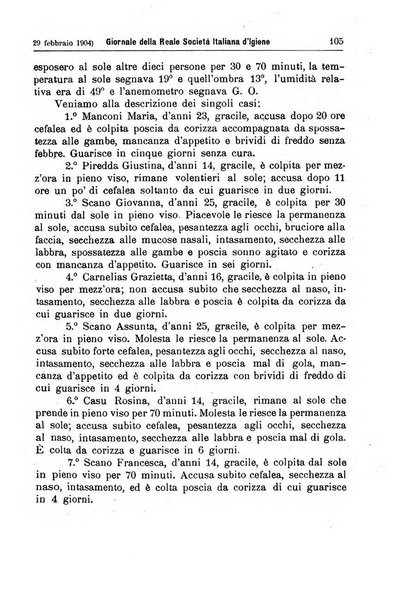 Giornale della Società italiana d'igiene