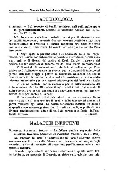 Giornale della Società italiana d'igiene