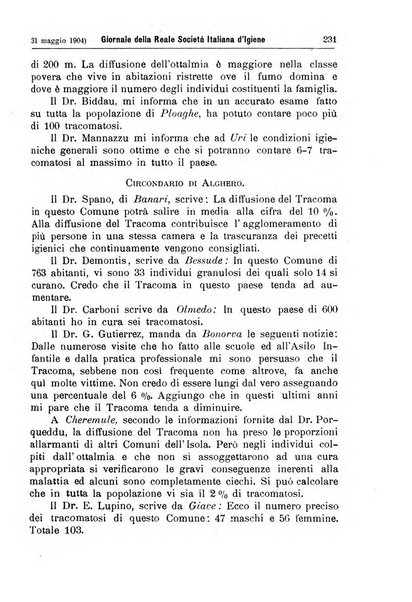 Giornale della Società italiana d'igiene