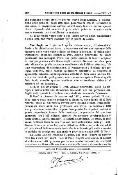 Giornale della Società italiana d'igiene