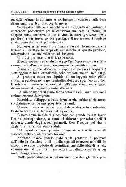 Giornale della Società italiana d'igiene