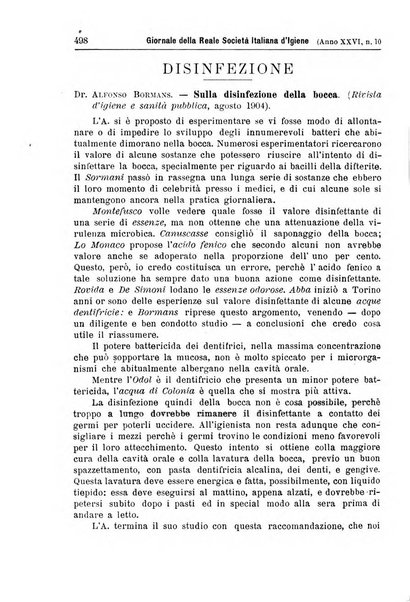 Giornale della Società italiana d'igiene