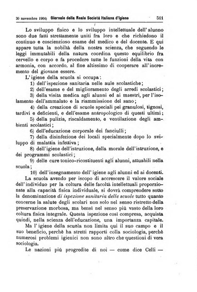 Giornale della Società italiana d'igiene