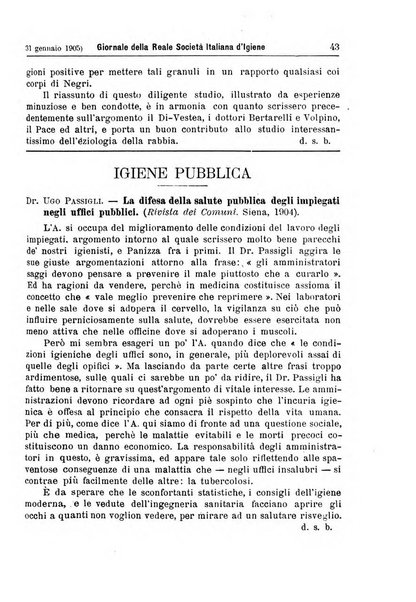 Giornale della Società italiana d'igiene