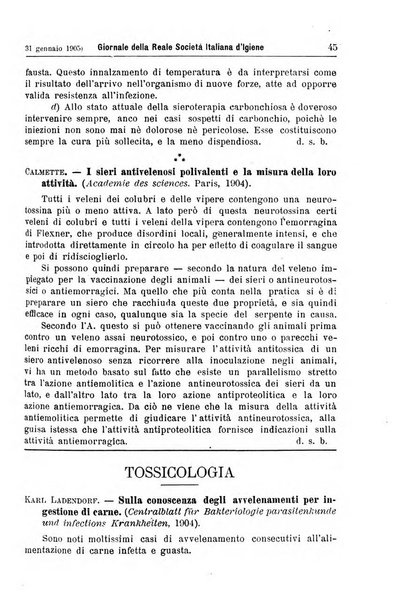 Giornale della Società italiana d'igiene