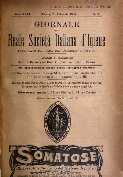 Giornale della Società italiana d'igiene