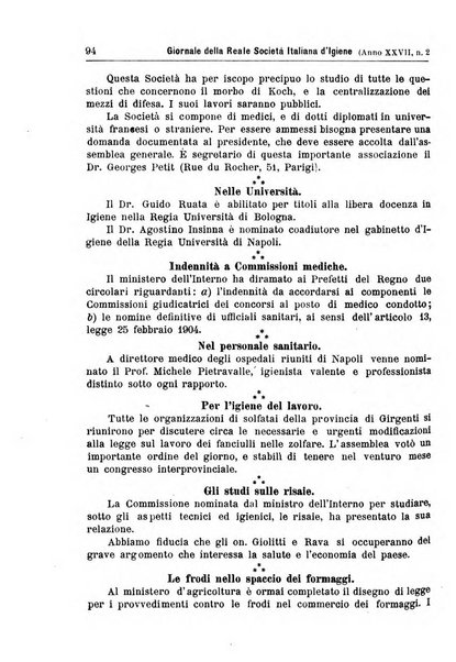 Giornale della Società italiana d'igiene