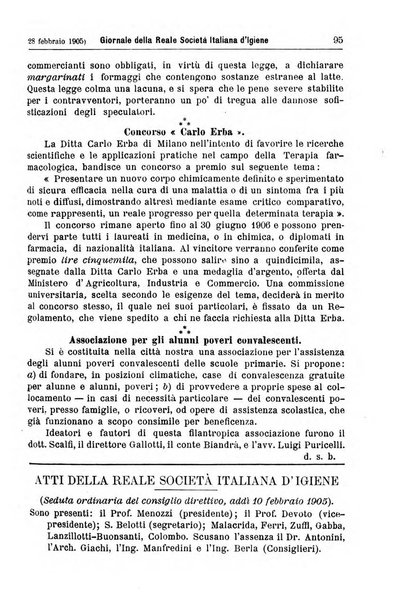 Giornale della Società italiana d'igiene