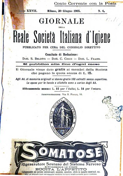 Giornale della Società italiana d'igiene