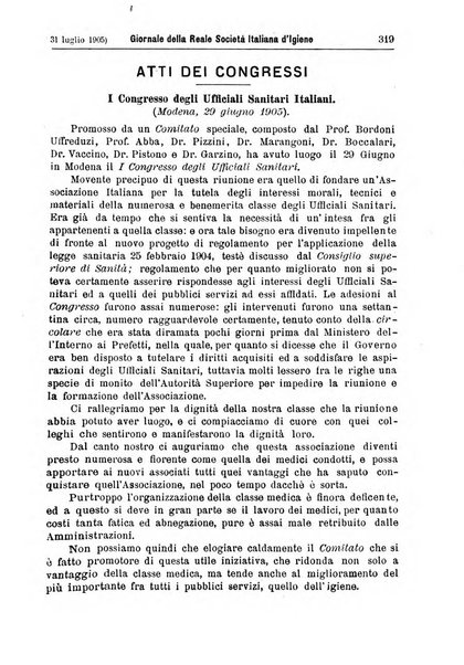 Giornale della Società italiana d'igiene