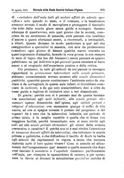 Giornale della Società italiana d'igiene