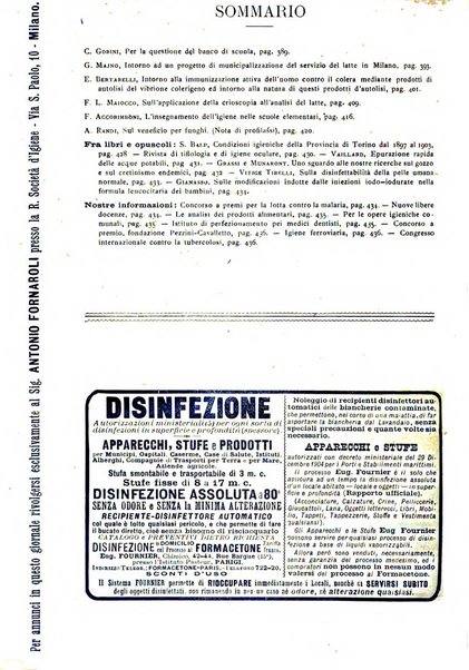 Giornale della Società italiana d'igiene