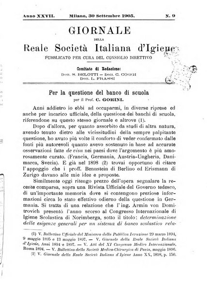 Giornale della Società italiana d'igiene