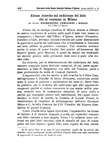 Giornale della Società italiana d'igiene