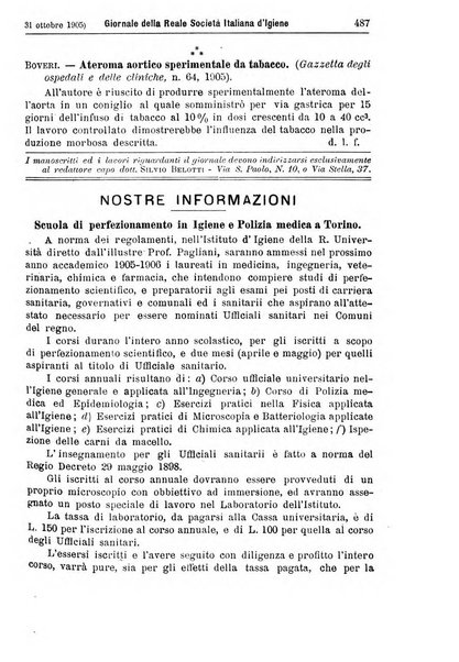 Giornale della Società italiana d'igiene