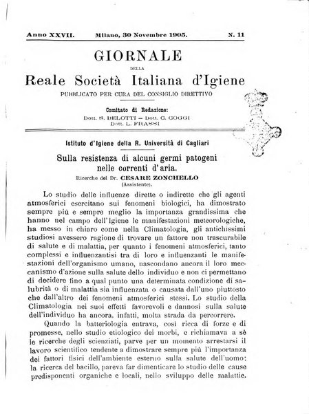 Giornale della Società italiana d'igiene