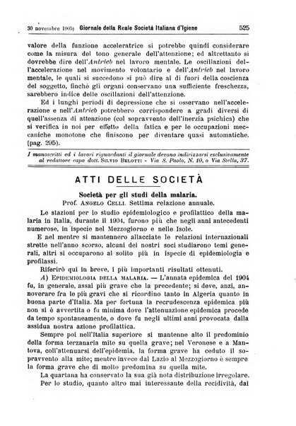 Giornale della Società italiana d'igiene