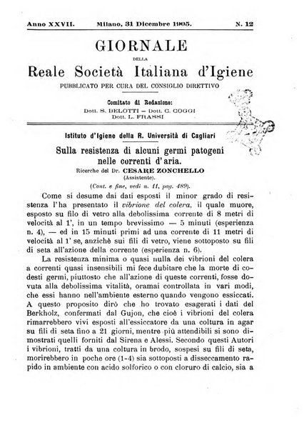 Giornale della Società italiana d'igiene