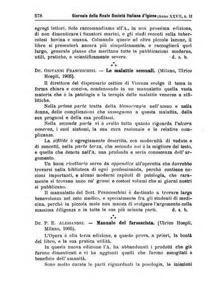 Giornale della Società italiana d'igiene