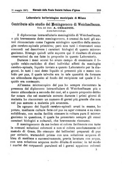 Giornale della Società italiana d'igiene