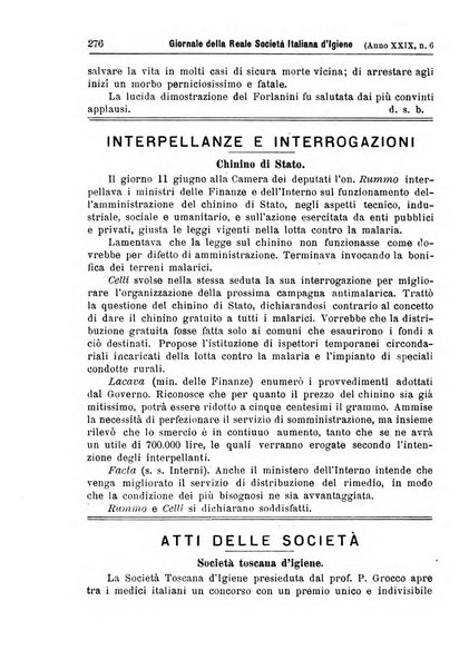 Giornale della Società italiana d'igiene