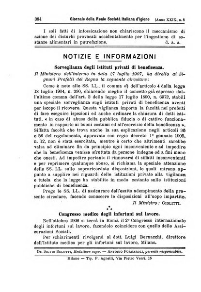 Giornale della Società italiana d'igiene