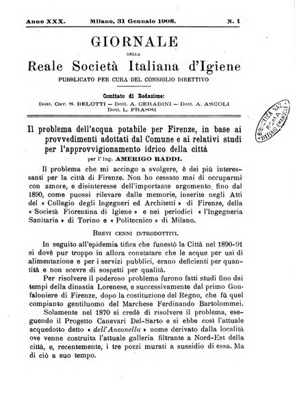 Giornale della Società italiana d'igiene