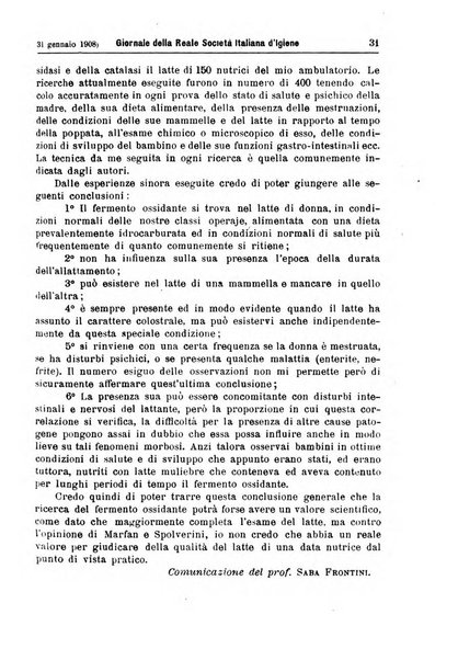 Giornale della Società italiana d'igiene