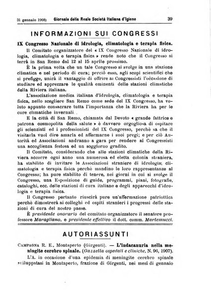 Giornale della Società italiana d'igiene