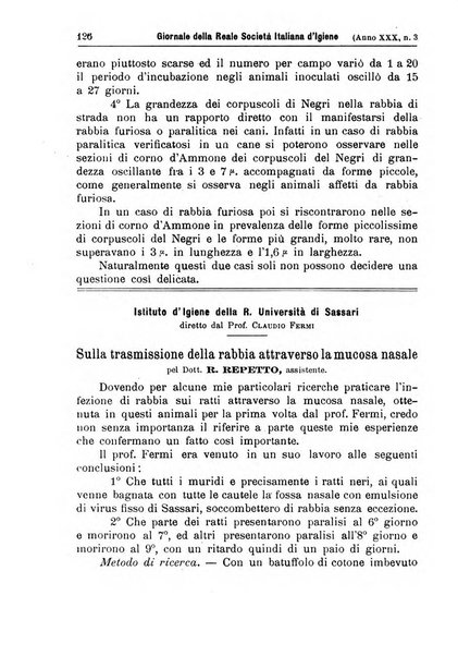 Giornale della Società italiana d'igiene