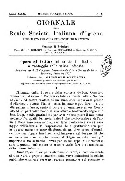 Giornale della Società italiana d'igiene