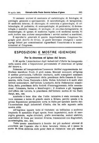 Giornale della Società italiana d'igiene