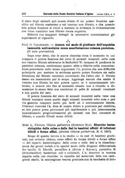 Giornale della Società italiana d'igiene