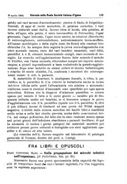 Giornale della Società italiana d'igiene