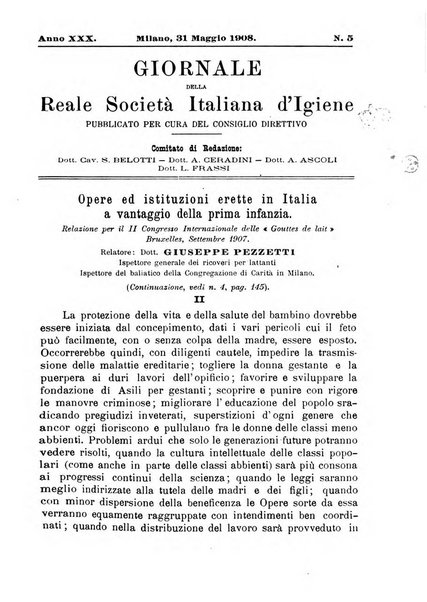 Giornale della Società italiana d'igiene