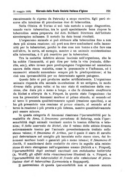 Giornale della Società italiana d'igiene