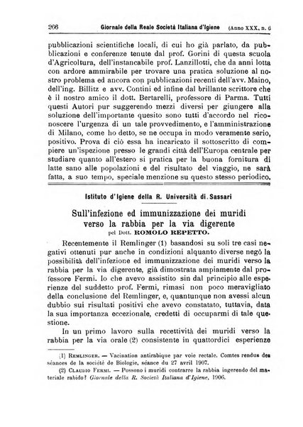 Giornale della Società italiana d'igiene