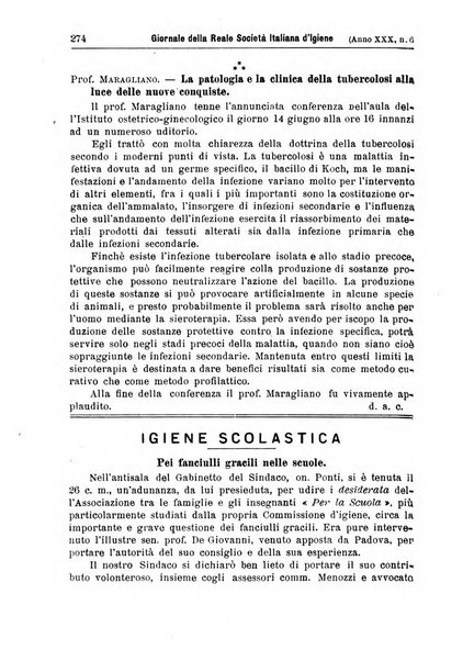 Giornale della Società italiana d'igiene