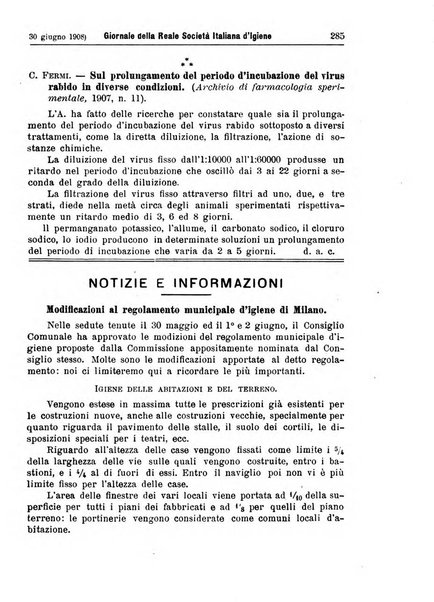 Giornale della Società italiana d'igiene