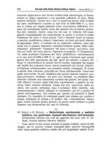 Giornale della Società italiana d'igiene