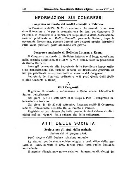 Giornale della Società italiana d'igiene