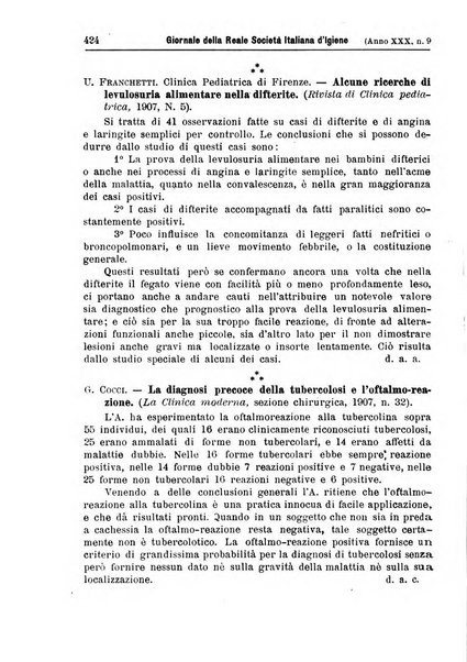 Giornale della Società italiana d'igiene