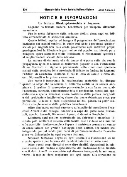 Giornale della Società italiana d'igiene