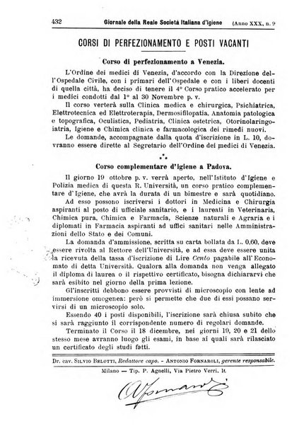 Giornale della Società italiana d'igiene