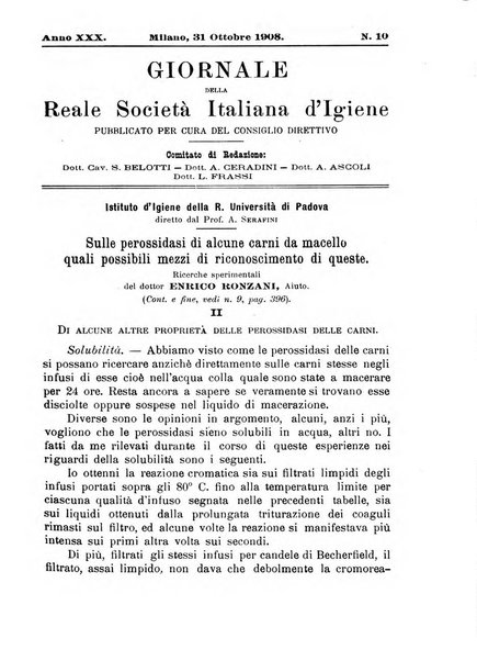 Giornale della Società italiana d'igiene